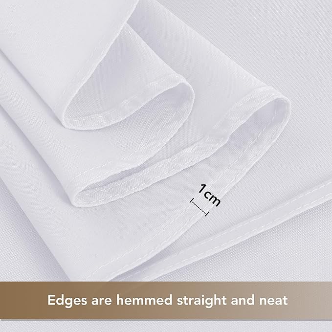 sancua Rectangle Tablecloths 6 Pack - 90x156 Inch - White Washable Fabric Cloth Table Cloth, Large Reusable Polyester Table Covers for Wedding, Party, Birthday, Banquet