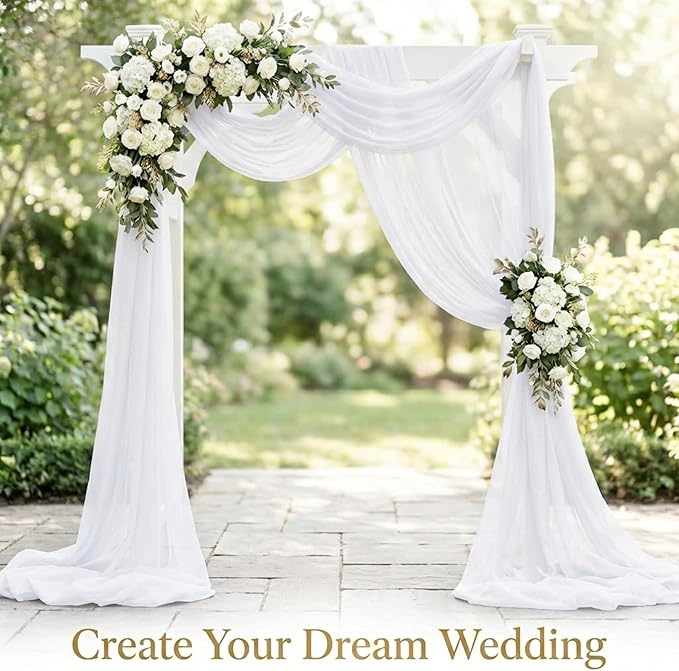 Anderson's White Flame Retardant Gossamer, 59 Inches x 100 Yards, Sheer Fabric for Wedding Decorations, Baby Shower, Gender Reveal, Prom, Homecoming, Event Photos, Drapes