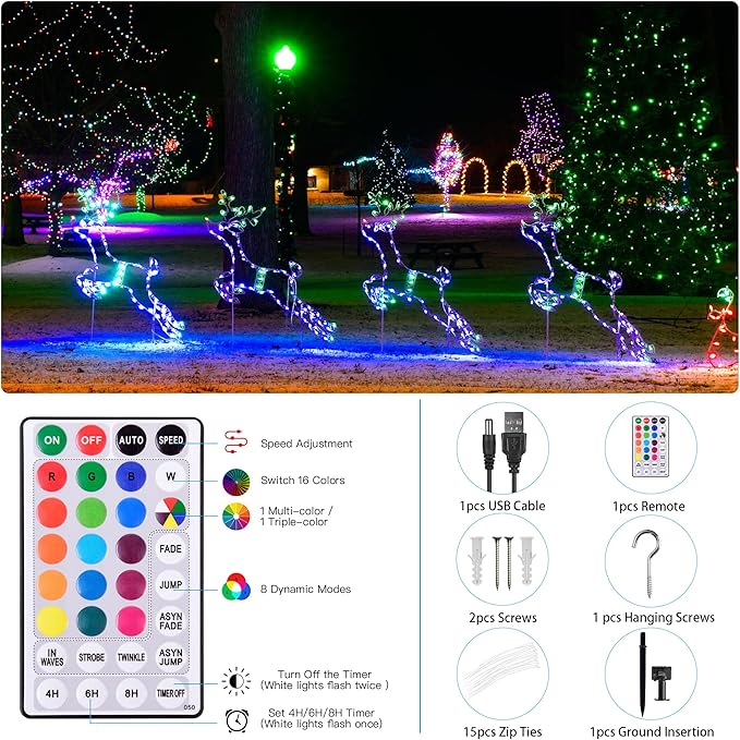 33FT Solar Rope Lights Outdoor Waterproof, 18 Colors Changing Trampoline Light Solar Powered & USB with Remote, Multicolor 100 LED Fairy String Lighting Outside for Christmas Halloween Decor