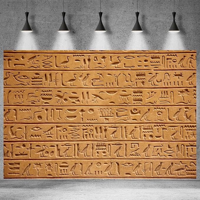 Egypt Hieroglyphs Background Ancient Egyptians Civilization Photography Backdrop Egyptian Art Photos Archaeology History Culture Background Mural Travel Backdrop Portraits Studio Decor 6x4ft