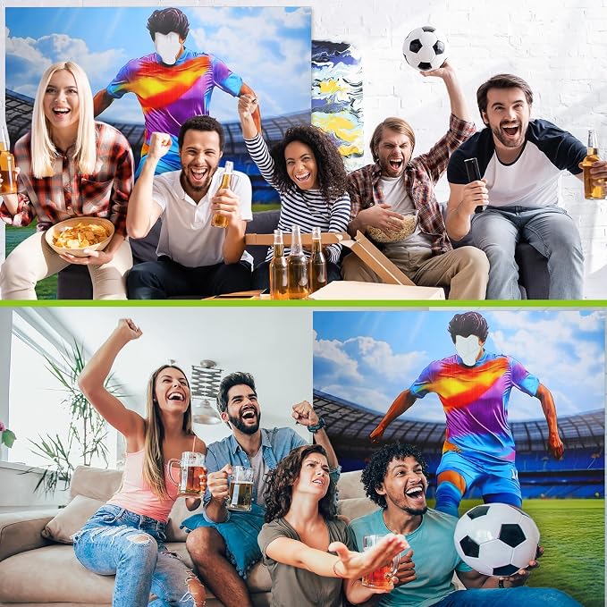 Amyhill 6 ft Soccer Player Stand-up Cardboard Cutout Life Size Banquets Game Day Sports Events Theme Party Decoration Backdrops Photo Props Player Stand-up Cardboard for Party Event Supply
