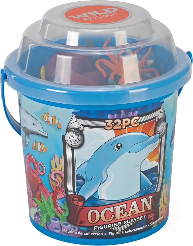 Wild Republic Adventure Buckets Ocean Figurines - 8"