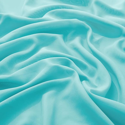 VACVELT Light Blue Chiffon Fabric by The Yard, 60 Inch Wide Chiffon Sheer Fabric Bolt Wedding Draping Fabric, Soft Chiffon Fabric for Wedding Arch Draping Backdrop, Party Decor (Pre-Cut, 5 Yards)