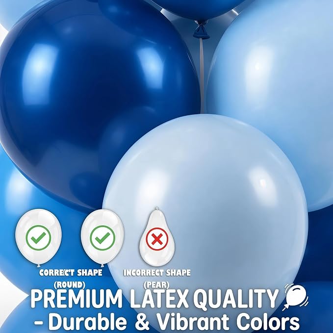 Hiins Balloon Column Kit Set of 2 With Balloons Included - with Base, and Pole,Balloon Tower Backdrop Decoration for Wedding, Baby Shower, Birthday Party, or Bachelorette Parties (Pearl Blue)