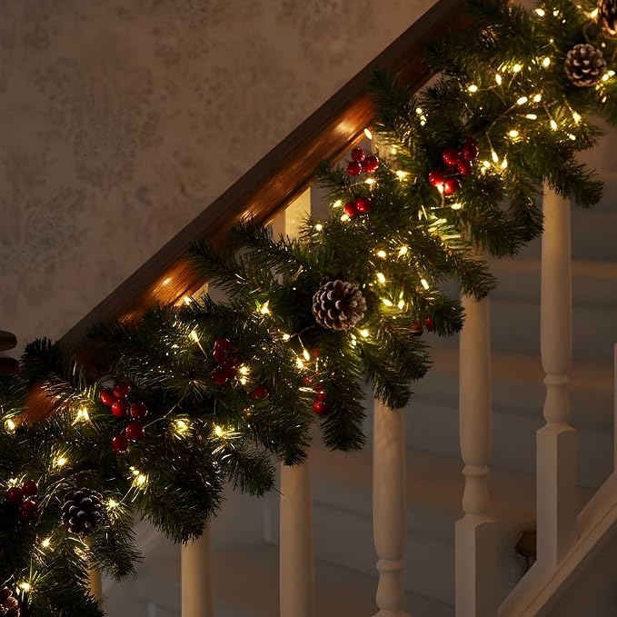 QBIS 400 LED Cluster Lights on Silver Wire. Warm White Fairy Lights Plug in, 16.5ft Christmas Lights for Christmas Tree and Fireplace Mantel. Indoor Outdoor Firecracker Light String.
