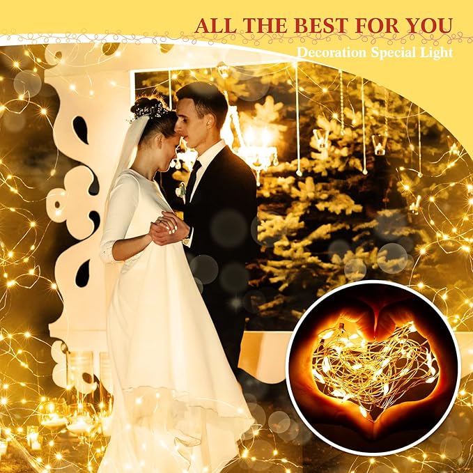 Tuanse 150 Pack LED Fairy Lights Colored Battery Operated String 3 Speed Modes 7 ft 20 LED Starry Wedding Decoration Waterproof Wire Twinkle Light for DIY Jar Bedroom Party Supplies (Warm White)