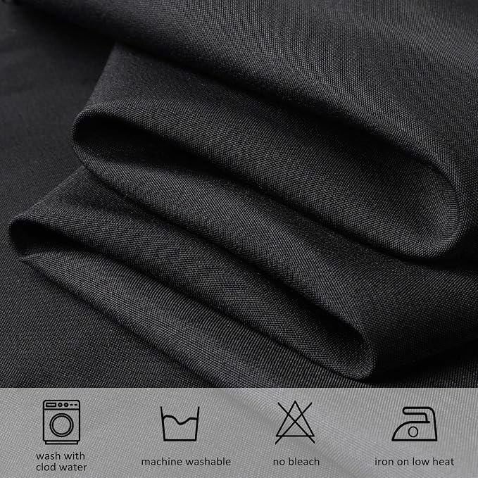 12 Pack Black Tablecloths 60x126 Inch Table Cloths for 8 Foot Rectangle Tables, Wrinkle Resistant Washable Rectangular Fabric Table Cover for Dining Wedding Banquet Camping Party