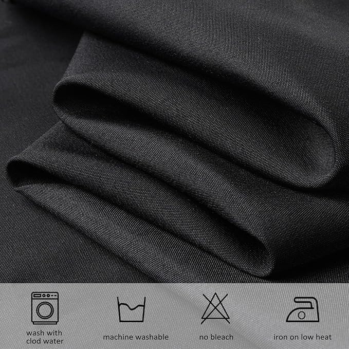 12 Pack Black Tablecloths 60x102 Inch Table Cloths for 6 Foot Rectangle Tables, Wrinkle Resistant Washable Rectangular Fabric Table Cover for Dining Wedding Banquet Camping Party
