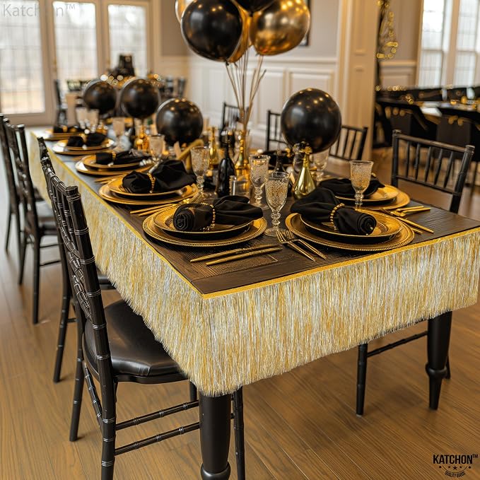 KatchOn, Silver and Gold Fringe Banner Garland - 6.5 Feet, Pack of 2 | Gold Fringe Garland for Golden Birthday Decorations Golden, Silver Streamers for Prom Graduation Decorations 2026