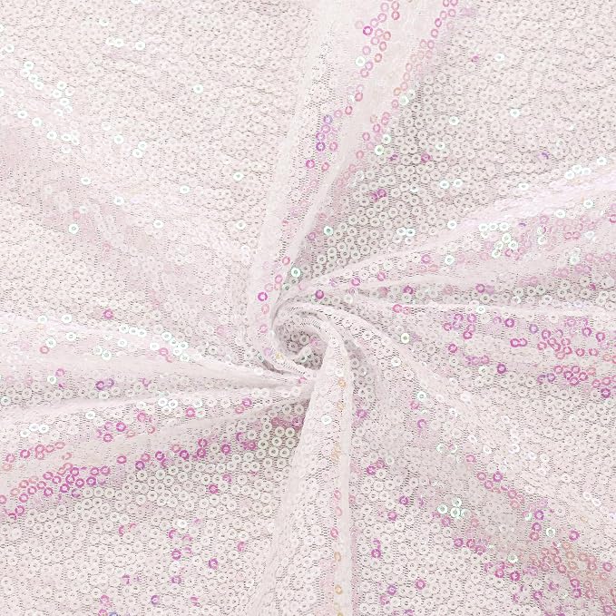 6 Pack Sequin Table Runner Sequin Table Cloths 12" x 72" Sparkle Table Runner for Baby Bridal Shower Wedding Birthday Party Table Decor (Iridescent White)