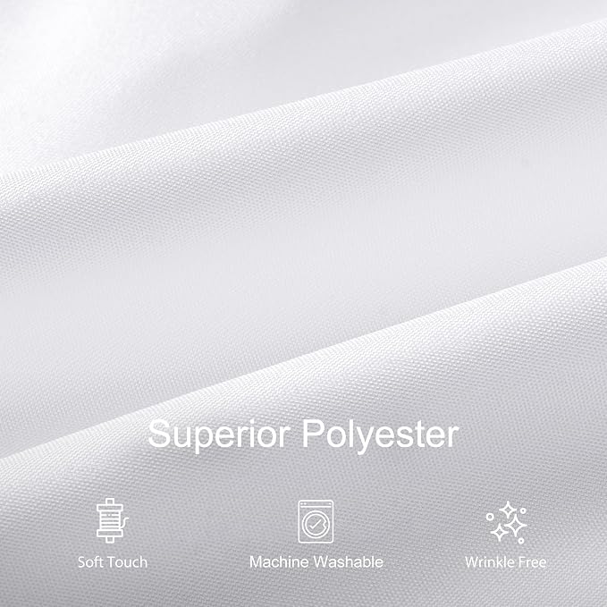 joybest 6 Pack Round Tablecloths 90 Inch White Polyester Table Cloth for 30-60 Inch Tables, Stain and Wrinkle Resistant Washable Fabric Table Cover for Wedding, Party, Reception, Banquet