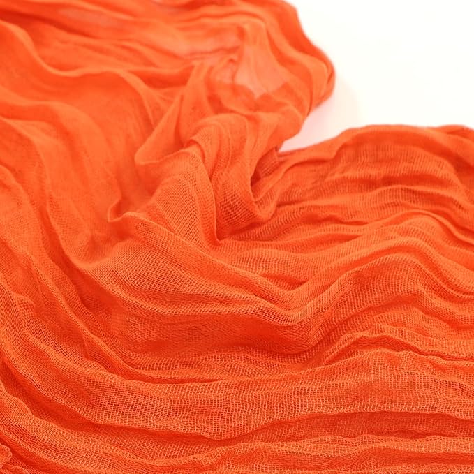 8 Pack Orange Cheesecloth Table Runner 10ft Boho Gauze Fabric 120 Inch Cheese Cloth Table Runner Rustic Sheer for Spring Holiday Baby Shower Party Décor Home Wedding Decoration