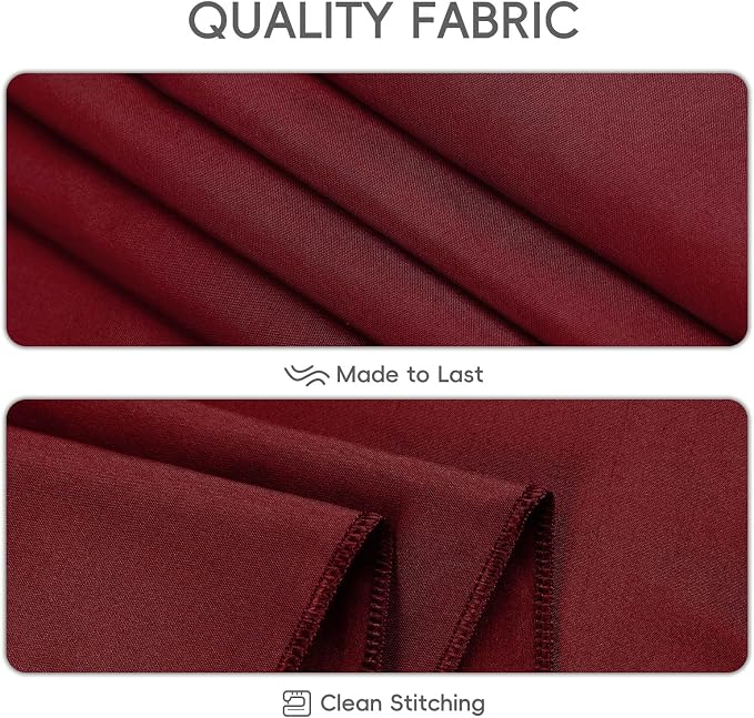8 Pack Round Tablecloth 90 Inch Burgundy Tablecloth for Round Tables, Washable Polyester Table Cloth Stain and Wrinkle Resistant Decorative Table Cover for Wedding Party Dining Banquet