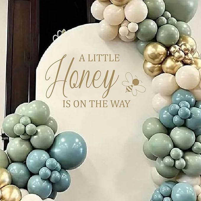 VANGNING A Little Honey is on The Way Decal Sign | Gender Reveal Girl or Boy Baby Shower Decal Sign,Bee Baby Shower Sign Vinyl Decal,aby Shower Balloon Arch Decal