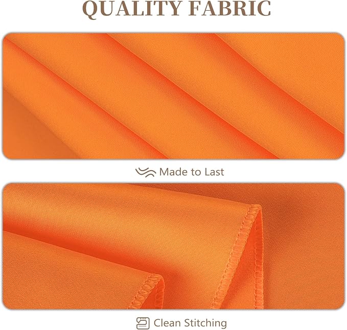 8 Pack Orange Round Tablecloth 90 Inch Orange Table Cloth for Round Tables,Washable Polyester Stain and Wrinkle Resistant Decorative for Wedding Party Dining Banquet