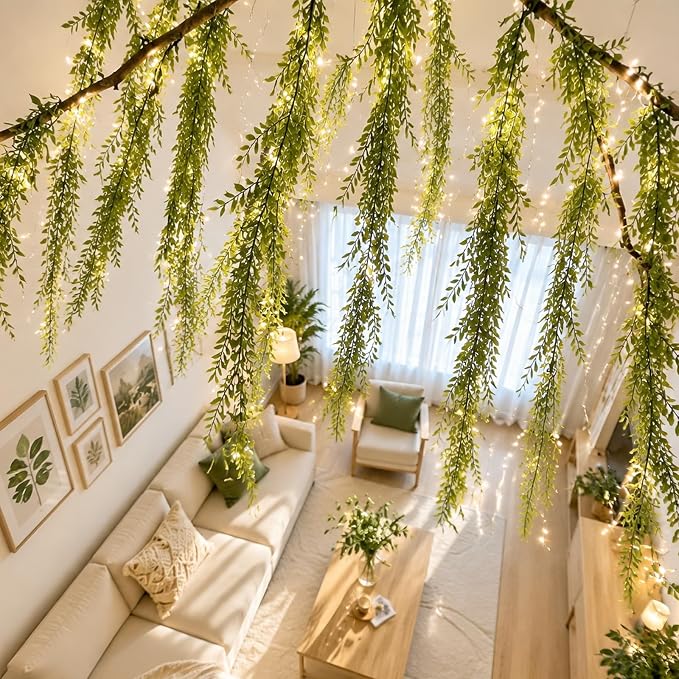 45 Pcs Jungle Theme Decorations, Artificial Faux Vines Hanging Greenery for Rainforest Party, Classroom Bedroom Home Wall & Ceiling Decor