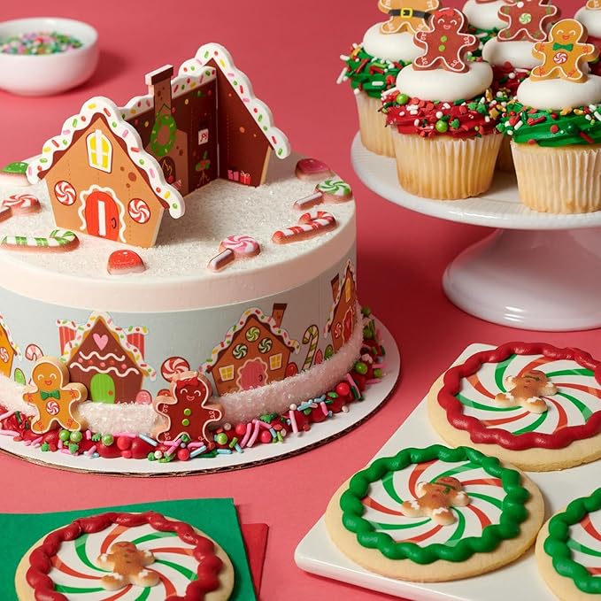 DECOPAC North Pole Fusion Mix Candy Sprinkles, 26oz, Fancy Christmas Gold Stars, Green Trees, Red Berries, Edible Festive Sprinkles For Celebration Cakes, Cupcakes, Cookies & Donuts (28308)