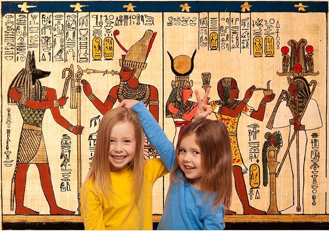 Ancient Egyptian Backdrop Antique Egyptian Papyrus Hieroglyphs Photography Background Egypt History Painting Religion Culture Backdrops Portrait Photo Booth Shoot Studio Props Vinyl 12x8ft