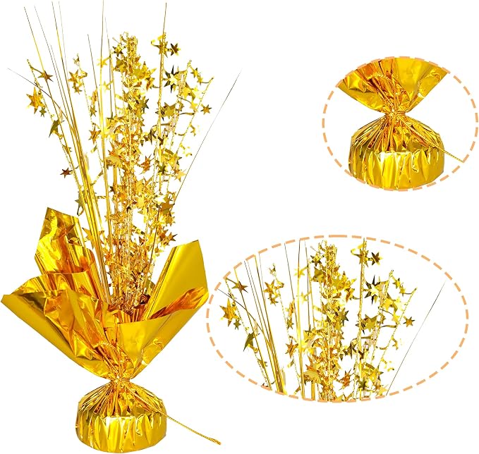 Gyufise 6 Pack Metallic Foil Spray Centerpiece Star Table Decoration Burst Table Centerpieces Table Decor for Birthday Wedding Anniversary Graduation Holiday Party Supplies Gold