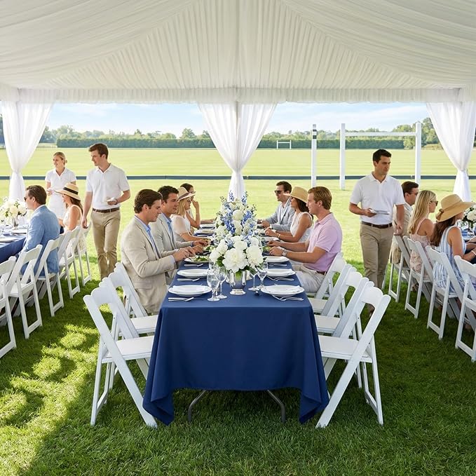10 Pack Navy Blue Tablecloth 60x102 Inch Navy Blue Table Cloth for 6 Foot Rectangle Tables, Wrinkle Resistant Rectangular Tablecloth Washable Polyester Fabric Table Covers for Party Banquet Wedding