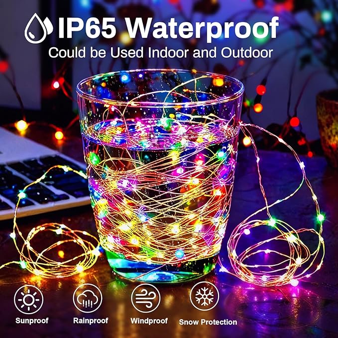 ZGWJ Fairy Lights Battery Operated, 8 Pack Colorful Twinkle String Lights 20 LED 7FT Mason Jar Lamps for Bedroom, Easter, Halloween, Christmas, Party Indoor and Outdoor Decoration