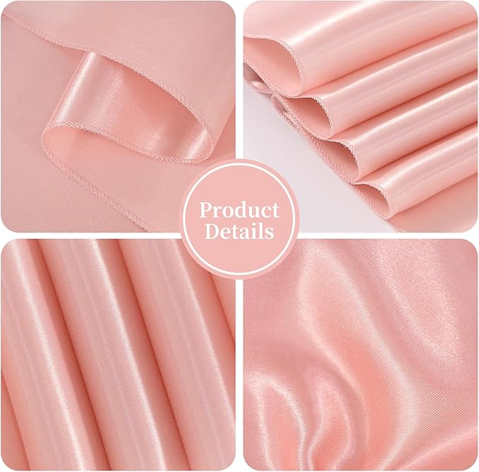 120 PCS Rose Gold Satin Chair Sashes, Ties Bows Designed Sashes for Washable Reusable Chair Covers Supplies for Wedding Reception Events Banquets Party Hotel Event Aisle Decorations (7 x 108 inch)