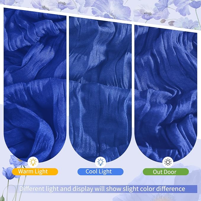 4 Pack Royal Blue Cheesecloth Table Runner 17 x 108 inch Boho Gauze Table Runner Rustic Sheer Cheese Cloth Table Decorations for Wedding Party Baby Bridal Shower Birthday Holiday Home