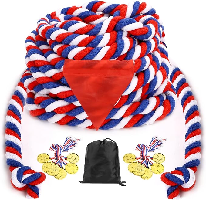 60FT Tug of War Rope - Outdoor Games for Adults and Family, Field Day Game, Yard Games Kids and Adults Carnival Birthday Party, Picnic, Team Building Outdoor Activities