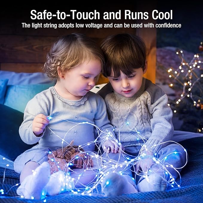 6 Pack Fairy Lights Battery Operated - 7ft 20 Led Twinkle Lights 3 Modes, Bulk Mini String Lights Waterproof for Mason Jars Vases DIY Party Wedding Decoration Christmas -Blue and White