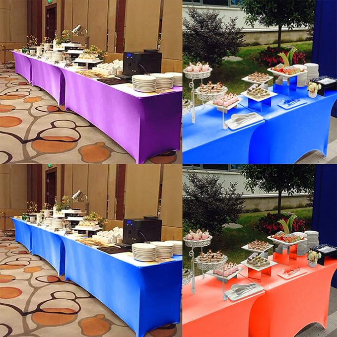 RELIANCER 1 Pack Stretch Spandex Table Covers for Rectangular Tables,4FT Elastic Fitted Tablecloth,Universal Rectangular Table Cloth Protector for Outdoor Party,Wedding,Bar,Birthday,Banquet,Events