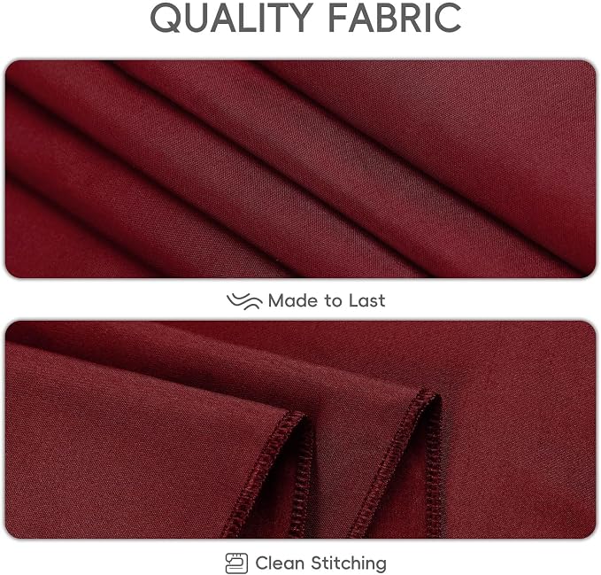 8 Pack Burgundy Round Tablecloth 120 Inch Cloth Table Cloth for Round Tables, Washable Polyester Table Cloth Stain and Wrinkle Resistant Decorative Table Cover for Wedding Party Dining Banquet