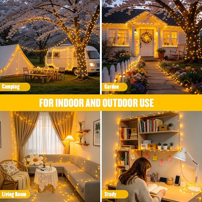 JMEXSUSS 1000 LED 328 FT Warm White Christmas Lights, 8 Modes String Lights Outdoor Waterproof for Christmas Classroom Dorm Patio Decor