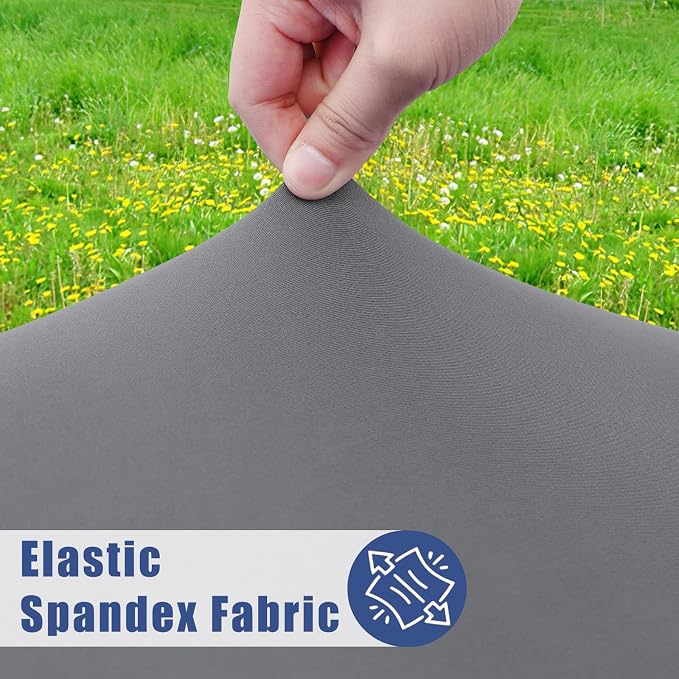 Moosfor Spandex Rectangle Table Cloth 4 Pack, Elastic Fitted Tablecloths for Picnic, Stretch Washable Patio Table Cover for Outdoor, Camping, Banquet and Parties (Grey, 24"x48")