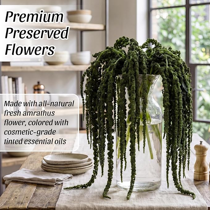 Suncalla 12 Pcs Natural Dried Amaranthus Hanging Flowers 23 Inch Amaranthus Artificial Flowers for Wedding Arch Bouquet Floral Garland Wall Home Decoration