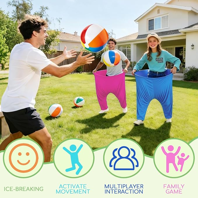 Granny Pants Yard Game,Granny Pants Outdoor Game Tossing Games with Bouncy Balls & Pump for Backyard Parties Field Day Fun Family Adults