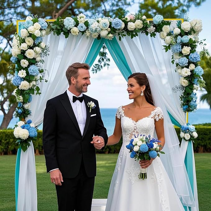 Wedding Arch Backdrop Stand Square 8 x 8 FT Wedding Arches for Ceremony Metal Balloon Arch Frame for Wedding Birthday Party Garden Arbor Anniversary Event Baby Shower Photo Booth Background Decoration