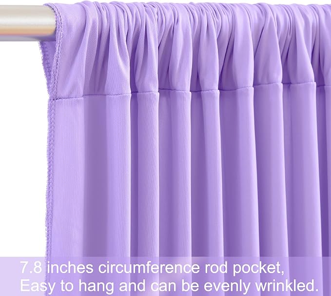 8 Panels Lavender Backdrop Curtains for Wedding Party Wrinkle Free Backdrops Curtain Drapes Fabric Decorations Photo Back Drop Cloth for Baby Shower Photography Stage Reception 40ft(W) x 12ft(H)