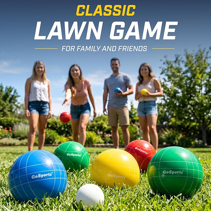 GoSports 90 mm Bocce Ball Sets - Outdoor Lawn Game - Composite or Resin