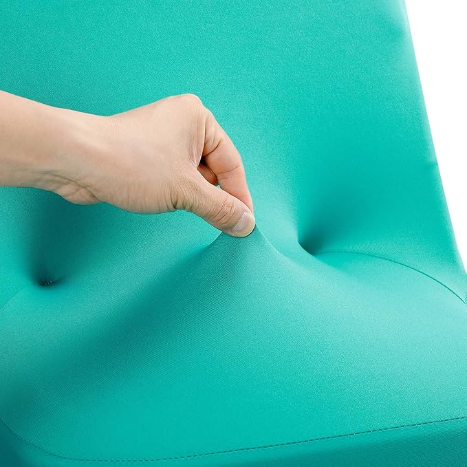 Peomeise Stretch Spandex Folding Chair Cover for Wedding Party Dining Banquet Event (Turquoise,6pcs)