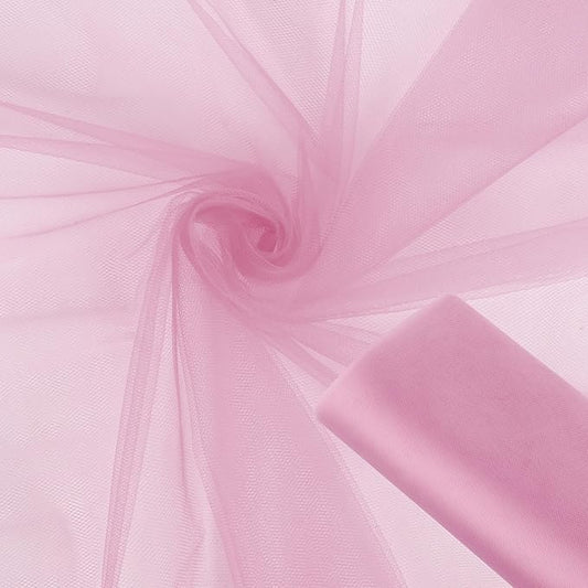 Dusty Pink Tulle Tape Roll 54 Inch x 10 Yards for DIY Crafts Weddings Sewing DIY Projects Gift Wrap and More - Multiple Colours of Tulle mesh
