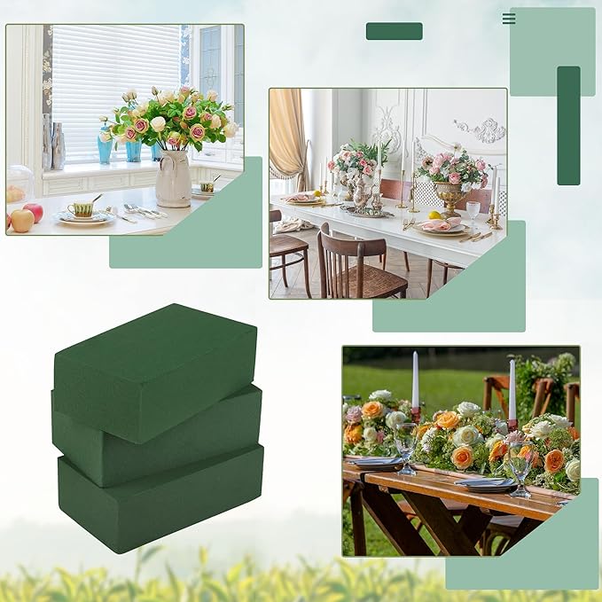 Hahood 8 Packs Floral Foam Blocks Wet & Dry Floral Foam Bricks 5.5x3.1x1.8 Inch Flower Arranging Kit for Fresh and Artificial Flowers Florist Foam Blocks for Wedding Home Decor
