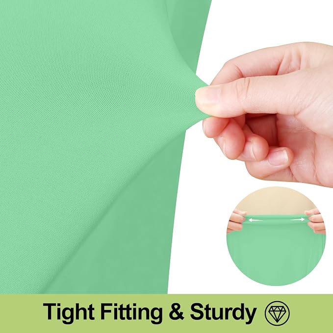 Smiry Spandex Tablecloth, Elastic Fitted Stretch Tablecloth for 4FT Rectangle Tables, Waterproof Washable Table Cover Skirt for Outdoor, Wedding, Banquet & Parties (Bright Green, 48Lx30Wx30H Inch)