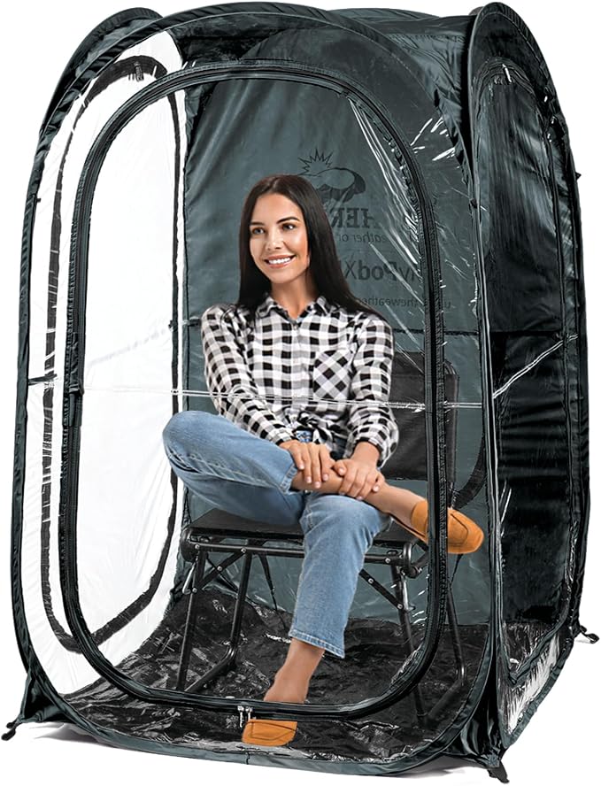 WeatherPod® Pop-Up Sports Tent 1-2 Person – Instant Setup MyPod™ Original Shark Tank All-Weather Shelter for Outdoor Sports, Rain, Wind & Cold