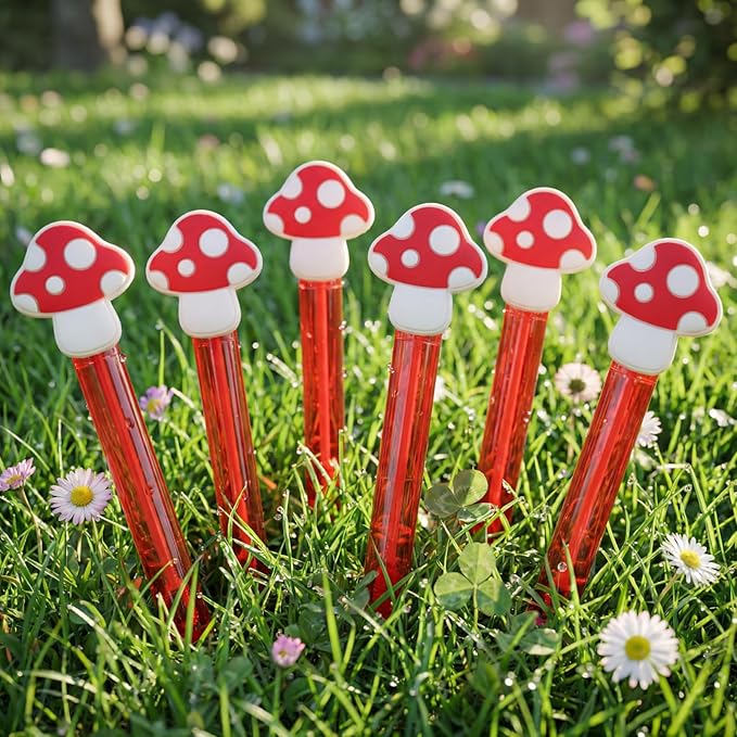 Shappy 48 Pcs Mushroom Party Favors Bubble Wands Bulk Wonderland Fairy Theme Stick Mushroom Party Goodie Bags Stuffers for Activity Use Birthday Gift Supplies