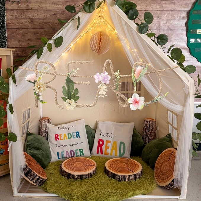 Norme Flowers Reading Corner Decoration Read Banner Back to School Plant Flowers Classroom Decor Hanging Garland for Classroom Wall Art Nursery Playroom Read Banner Library Bulletin Board Reading Nook