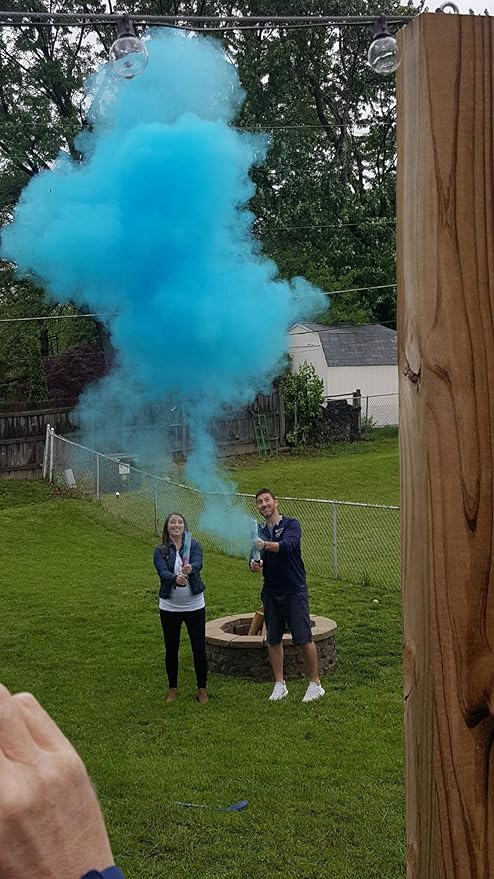 Gender Reveal Surprise - Blue Gender Reveal Powder Cannon Bundle - Easy to Use Blue Powder Cannon for Baby Gender Reveal Parties, Baby Showers & More - Easy to Use Powder Popper - 16 Inch - 2 Pack