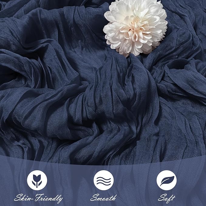 30 Pack Navy Blue Cheesecloth Table Runner 17 x 108 inch Cheese Cloth Table Runners 9ft Blue Table Runner Rustic Romantic Sheer Gauze Runner for Wedding Party Baby Shower Table Decoration