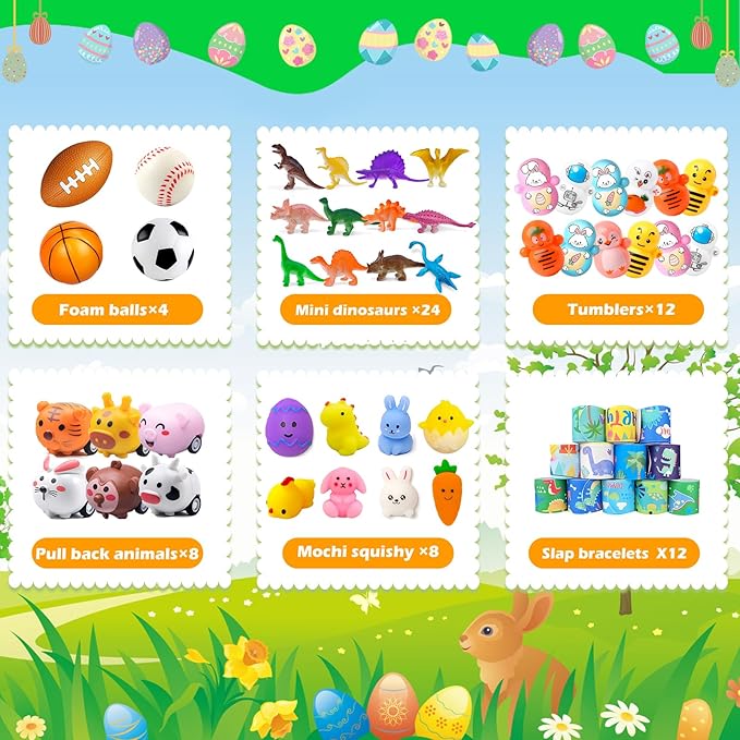 GOAUS Easter Egg Fillers Party Favors for Kids, 220 Pcs Small Toys Prizes Bulk, Goodie Bags Stuffers, Treasure Box Toys for Classroom, Prize Box Birthday Goody Bag