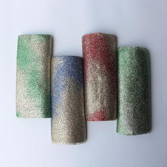 Glitter Tulle Fabric Roll 11.8 Inch x 5.5 Yards (By the Yard) 10 Assorted Colors - Durable Tulle Mesh Ribbon for DIY Tutu, Wedding Decorations, Baby Shower & Christmas Craft Supplies-4PCS