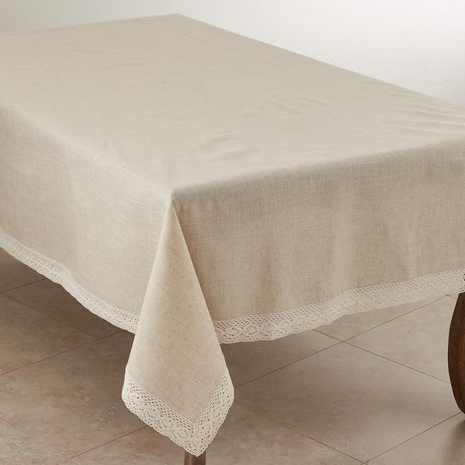 SARO LIFESTYLE 931 Tablecloth Natural 70" X 160" Oblong, Sold Per 1 PC